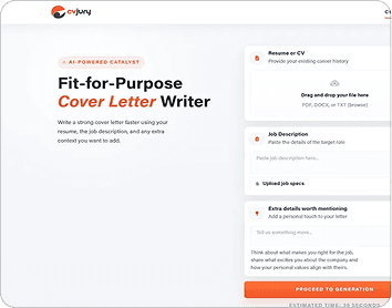 Fit-for-Purpose Cover Letter Writer AI tool