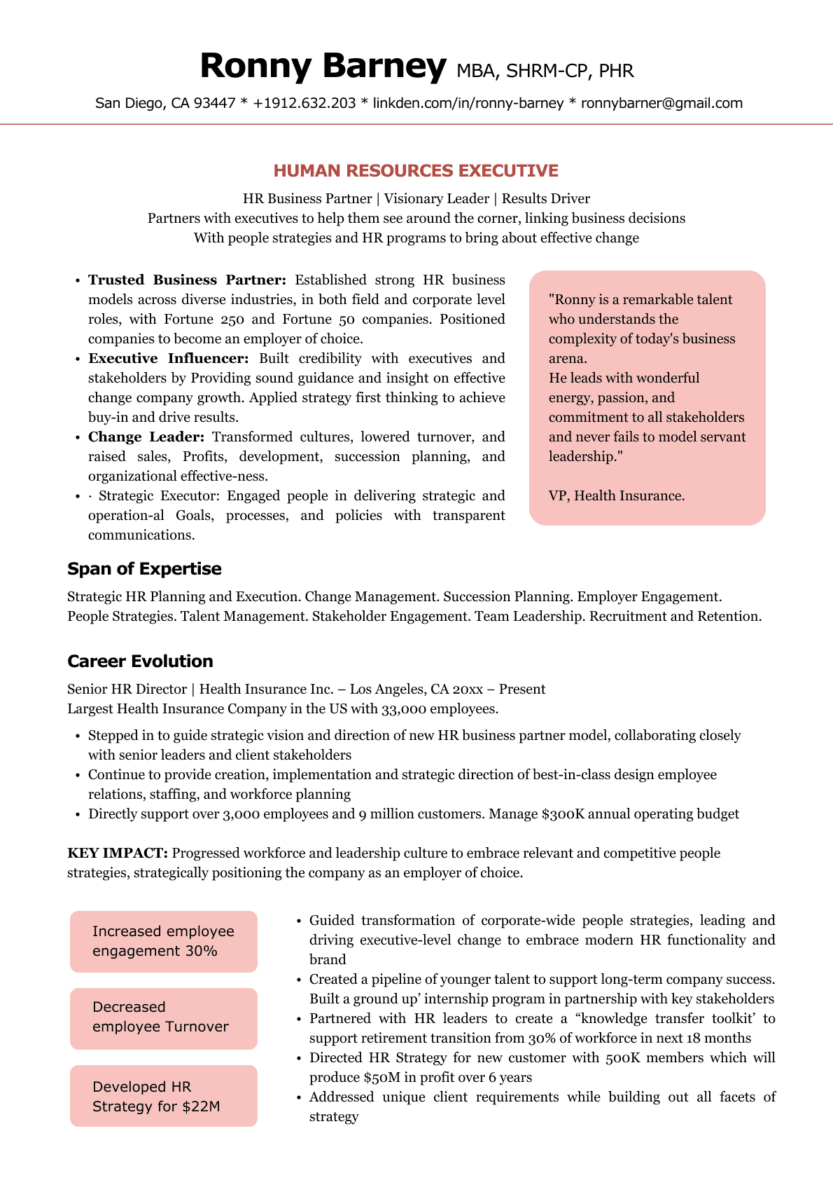 Senior / Overqualified Manager
