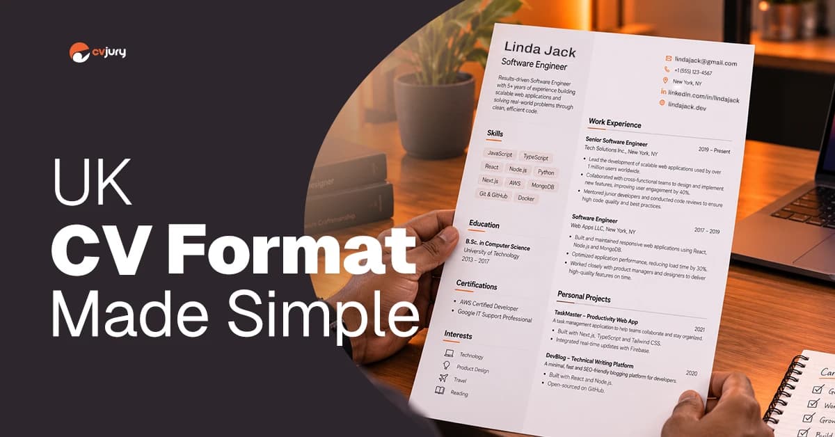 CV Format (UK Types, Templates and 12 Examples)