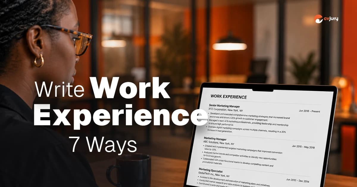 How to Write Your CV Work Experience Section