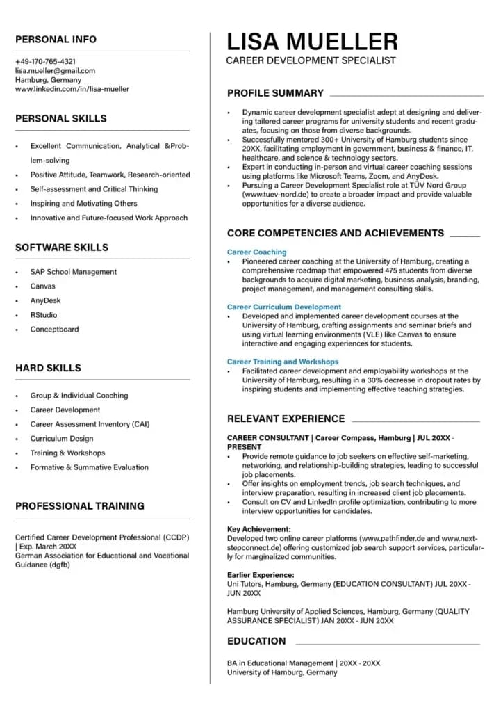 Functional resume template example